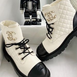 quilted combat boots chanel